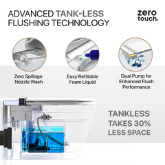 Zero Touch Tank-Less Wall-Hung Smart Toilet