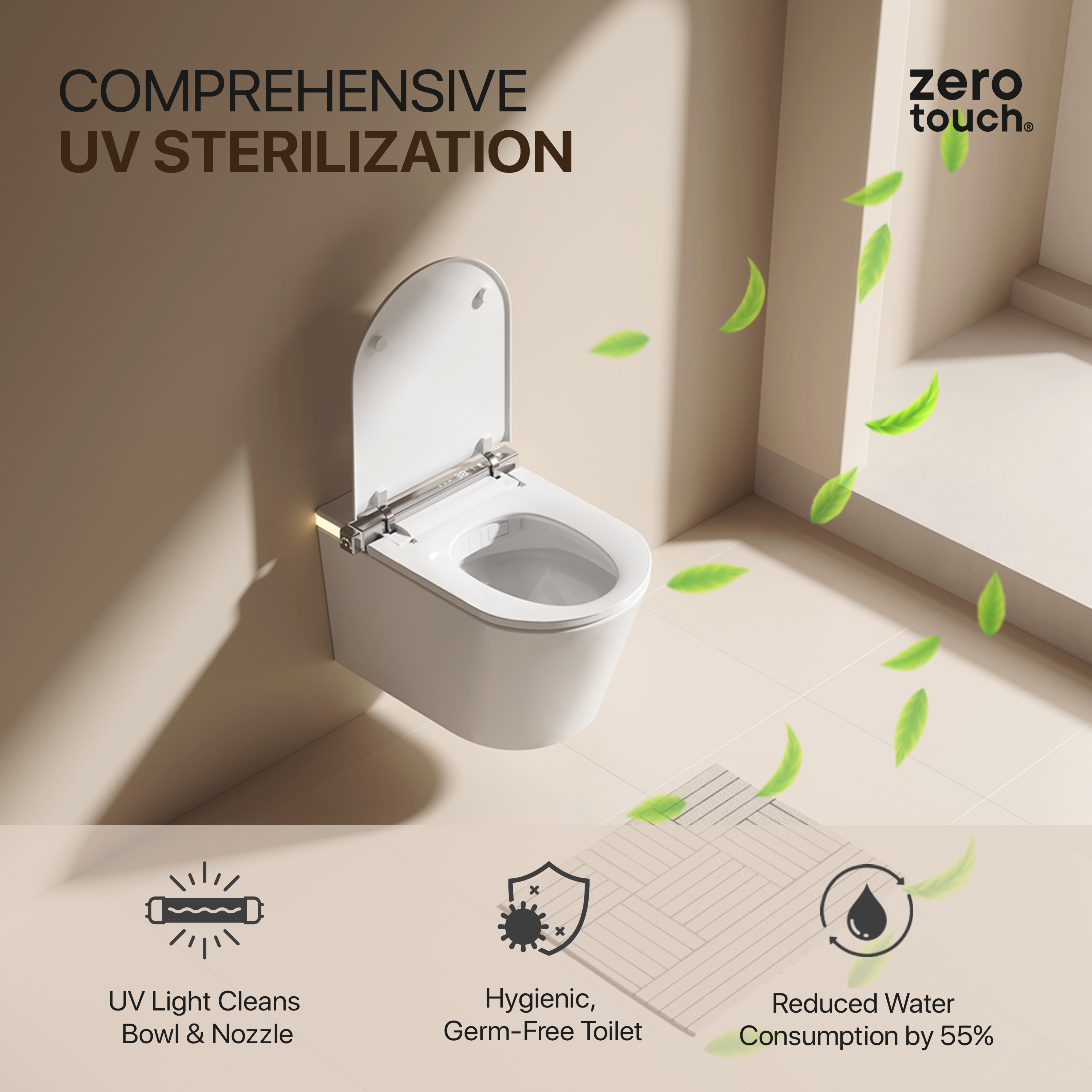 Full Auto, Tankless Wall mount Smart Toilet