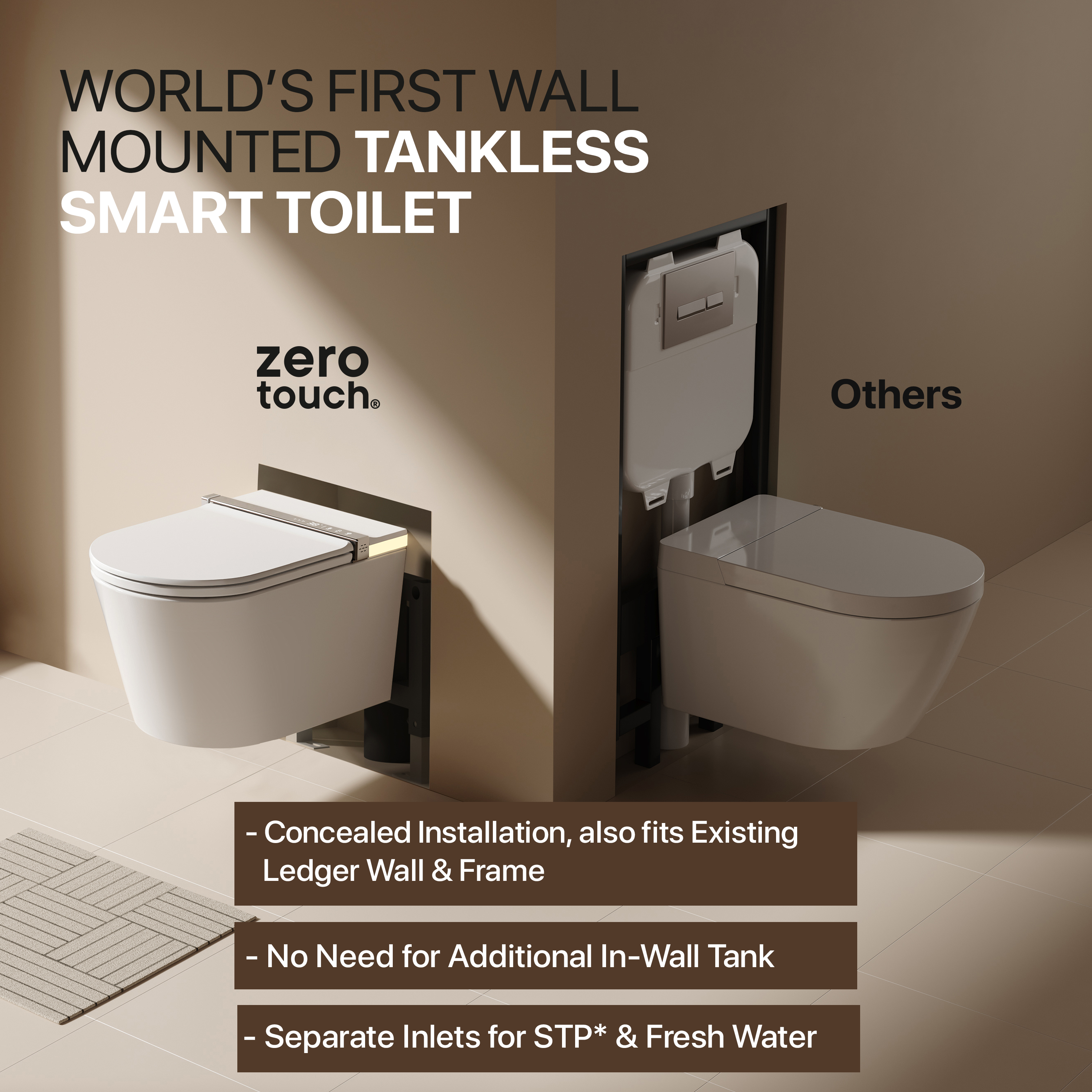Full Auto, Tankless Wall mount Smart Toilet Main image