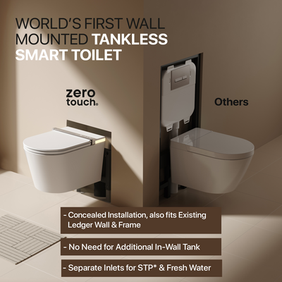 Full Auto, Tankless Wall mount Smart Toilet