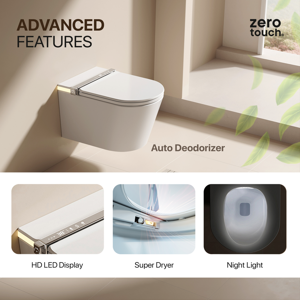 Full Auto, Tankless Wall mount Smart Toilet