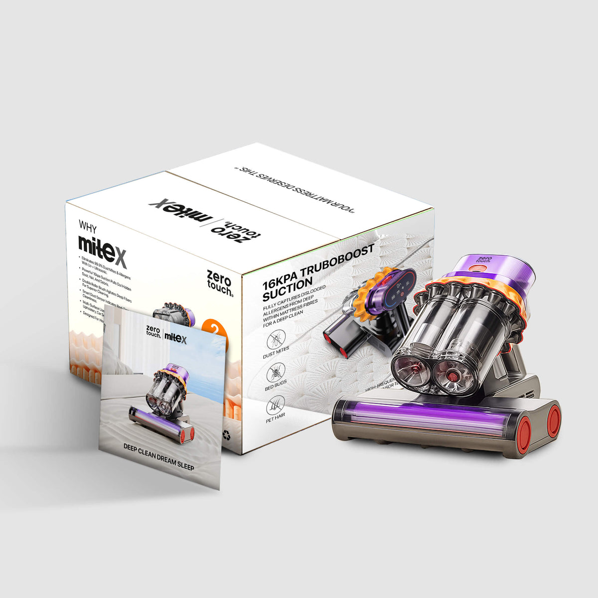 Mitex M6 bed vacuum with box, manual and warranty card